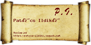 Patócs Ildikó névjegykártya