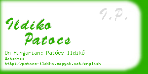 ildiko patocs business card