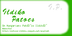 ildiko patocs business card